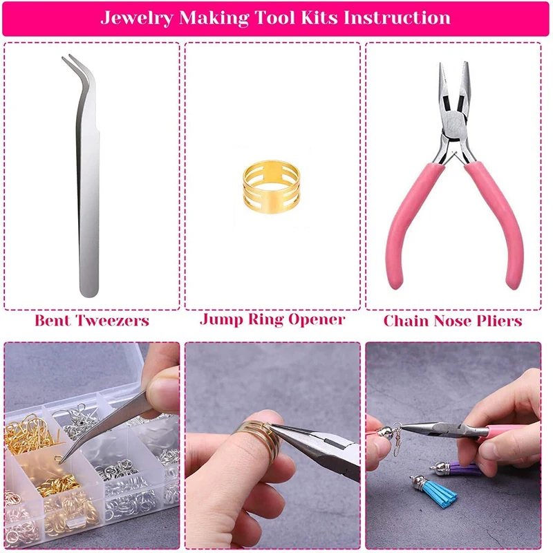 Earring Making Supplies Kit with Hooks Jump Rings Pliers Backs Earrings Holder Cards and Cle | Украшения и аксессуары