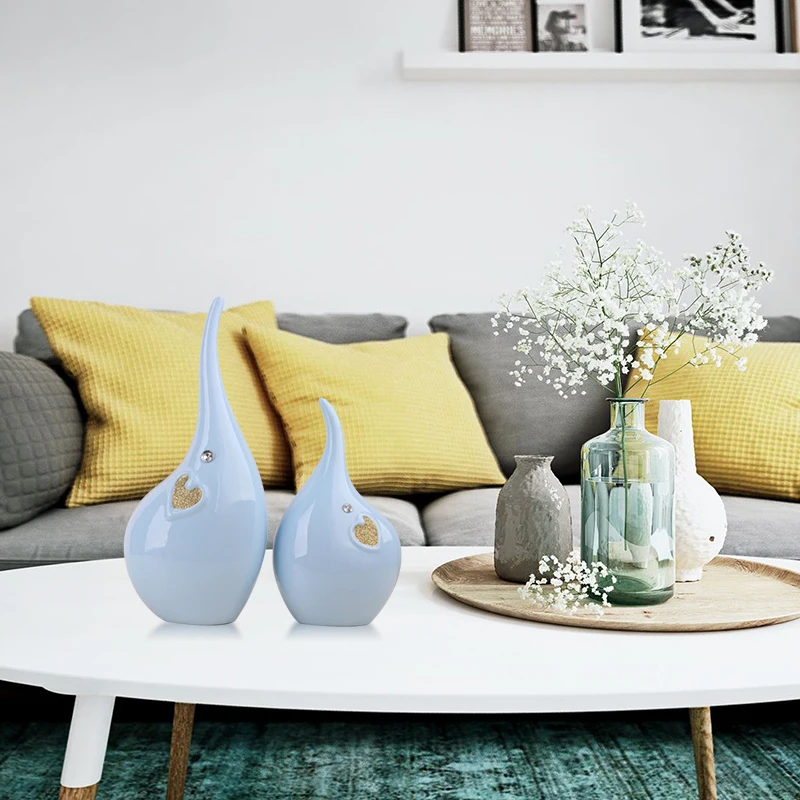 Животные керамический слон и олень миниатюрный садовый декор статуя подарок на