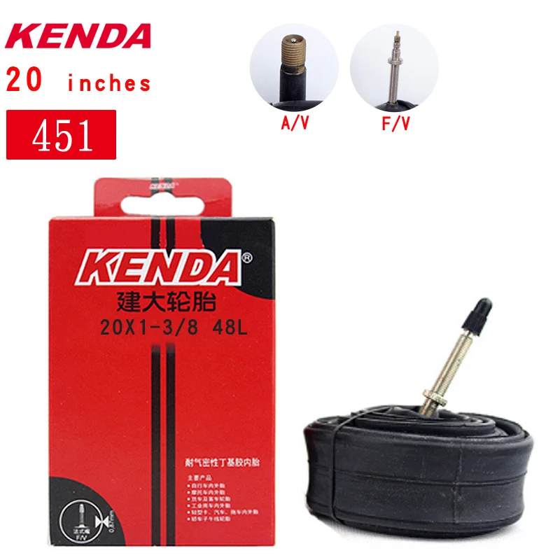 Внутренняя труба велосипеда Kenda 20*1 1 1/8 3/8 Американский клапан французский 20