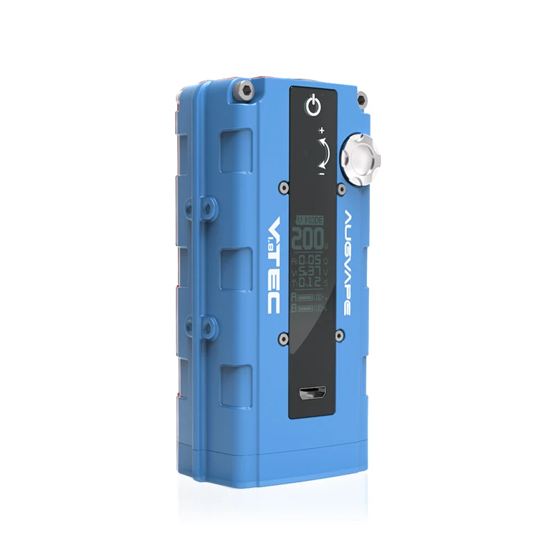 Augvape VTEC1.8 200 Вт электронная сигарета мод автоматический обход V режим OLED дисплей 510 разъем мод коробка новая версия Vape коробка мод - Цвет: Синий