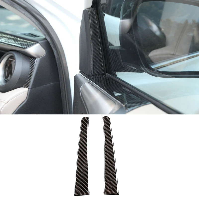 

2Pcs Carbon Fiber ABS Interior Door a Pillar Panel Cover Trim for Toyota RAV4 2015-2019 Car Stylings