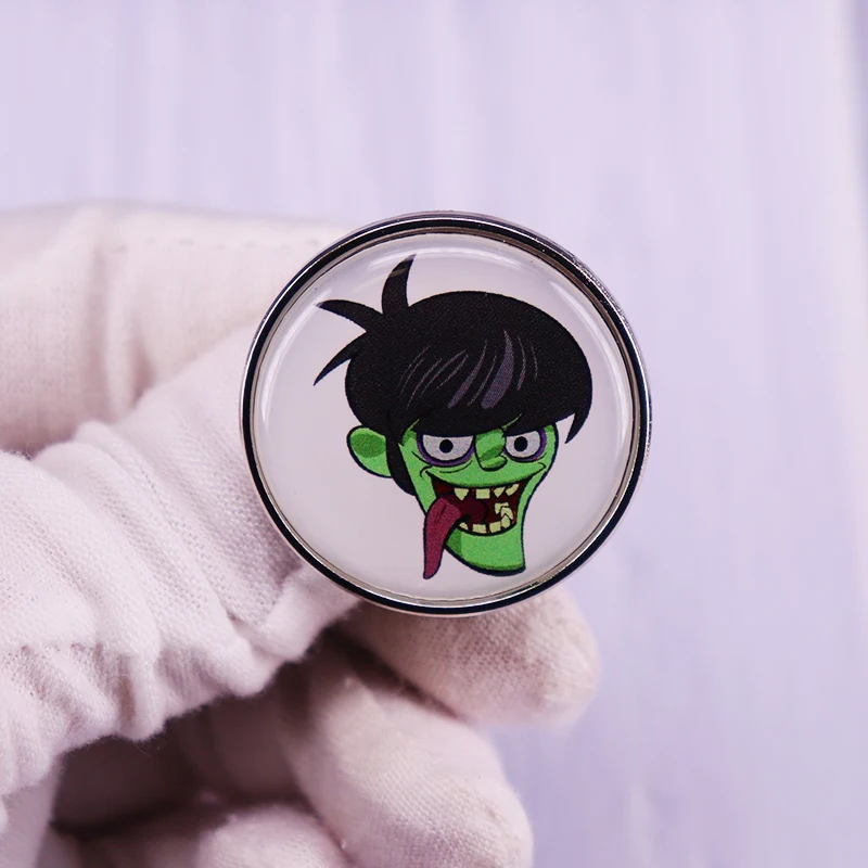 Брошь с мультяшным персонажем из кабошона Murdoc Niccals Pin Gorillaz Art Badge | Украшения и