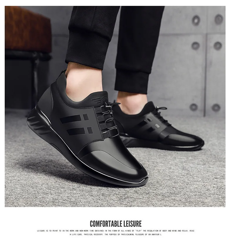 Мужская обувь дышащая внутренняя увеличение 8 см для мужчин Спортивная ходьбы на