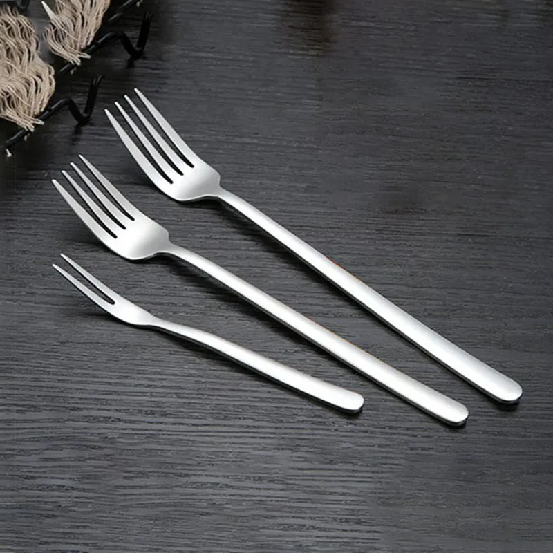 304 ложка из нержавеющей стали Корейская десертная вилка для кофе с длинной ручкой