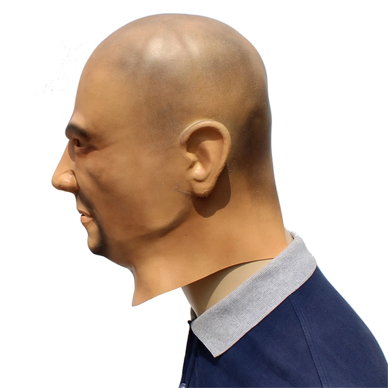 Лысый голова креативной смешной латексный унисекс фильм косплей аниме костюм