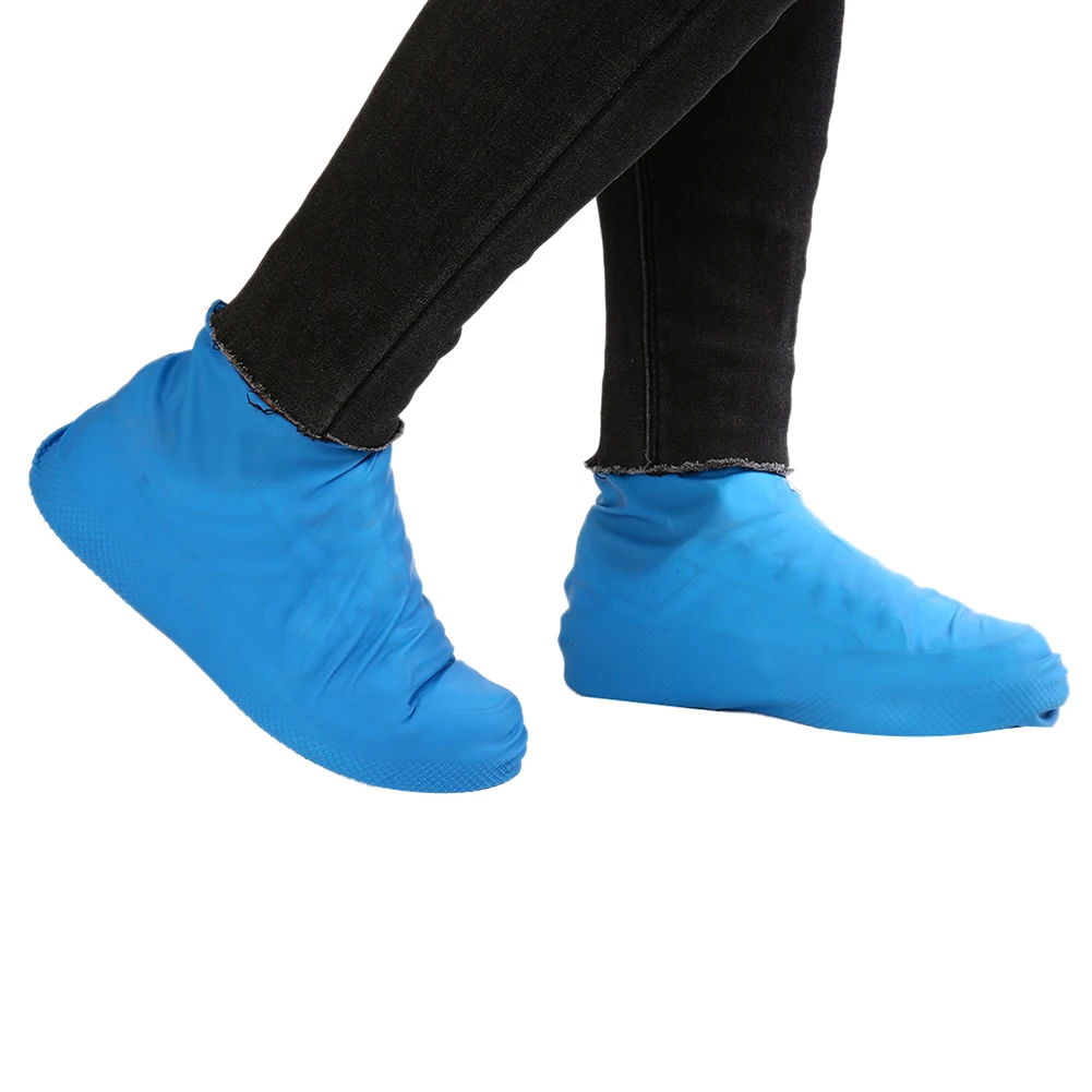 

1Pair Reusable Latex Waterproof Rain Shoes Covers Slip-resistant Rubber Rain Boot Overshoes Outdoor Walking Shoes Accessories