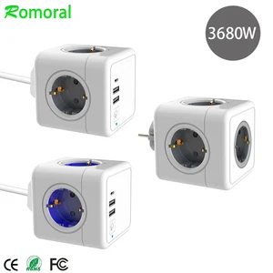 eu power strip with usb type c socket power cube strips plug smart outlet extension socket adapter european free global shipping