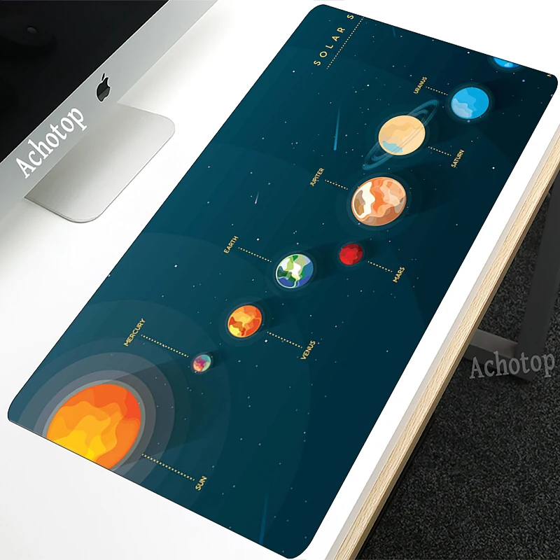 

Большой игровой коврик для мыши на солнечной батарее с фиксируемой кромкой, геймерский компьютерный резиновый коврик для мыши, Противоскол...