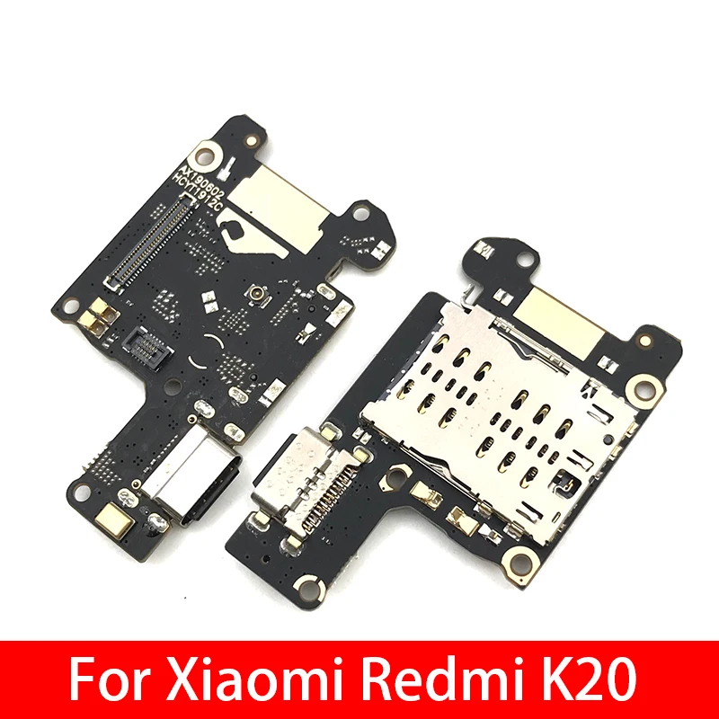 10 шт./лот usb порт для зарядки mi c crophone док разъем плата гибкий кабель Xiaomi 9T красный