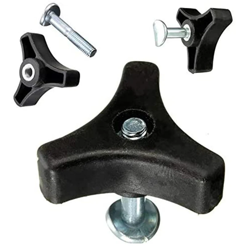 

5Pcs Triple-cornered Handle Knob Nut Screw Bolt Black Durable Plastic Easy Use for Honda/Other Lawn Mower Machine