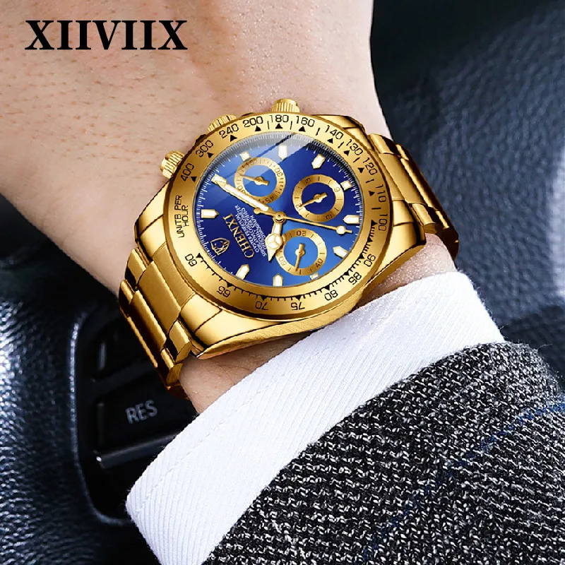 

XIIVIIX Mens Wrist Watches Brand Luxury Clock Casual Stainless Steel 24Hour Men Watch Sport Waterproof Quartz Wristwatches
