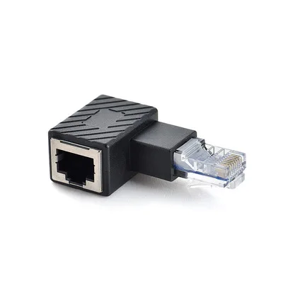 RJ45 конвертер Папа мама углом 90 градусов Расширение адаптер для Cat5 Cat6 LAN Ethernet