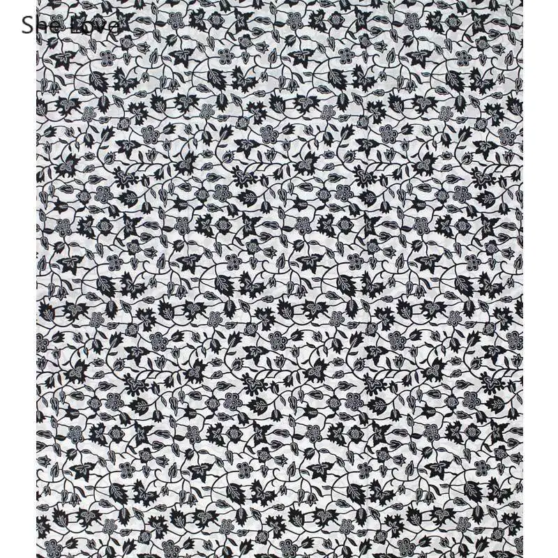 Chzimade 1 ярд анкарская африканская ткань с принтом листьев черная белая Лоскутная