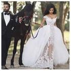 2020 Свадебные платья бальное платье с аппликацией со съемным шлейфом классическое элегантное формальное платье невесты