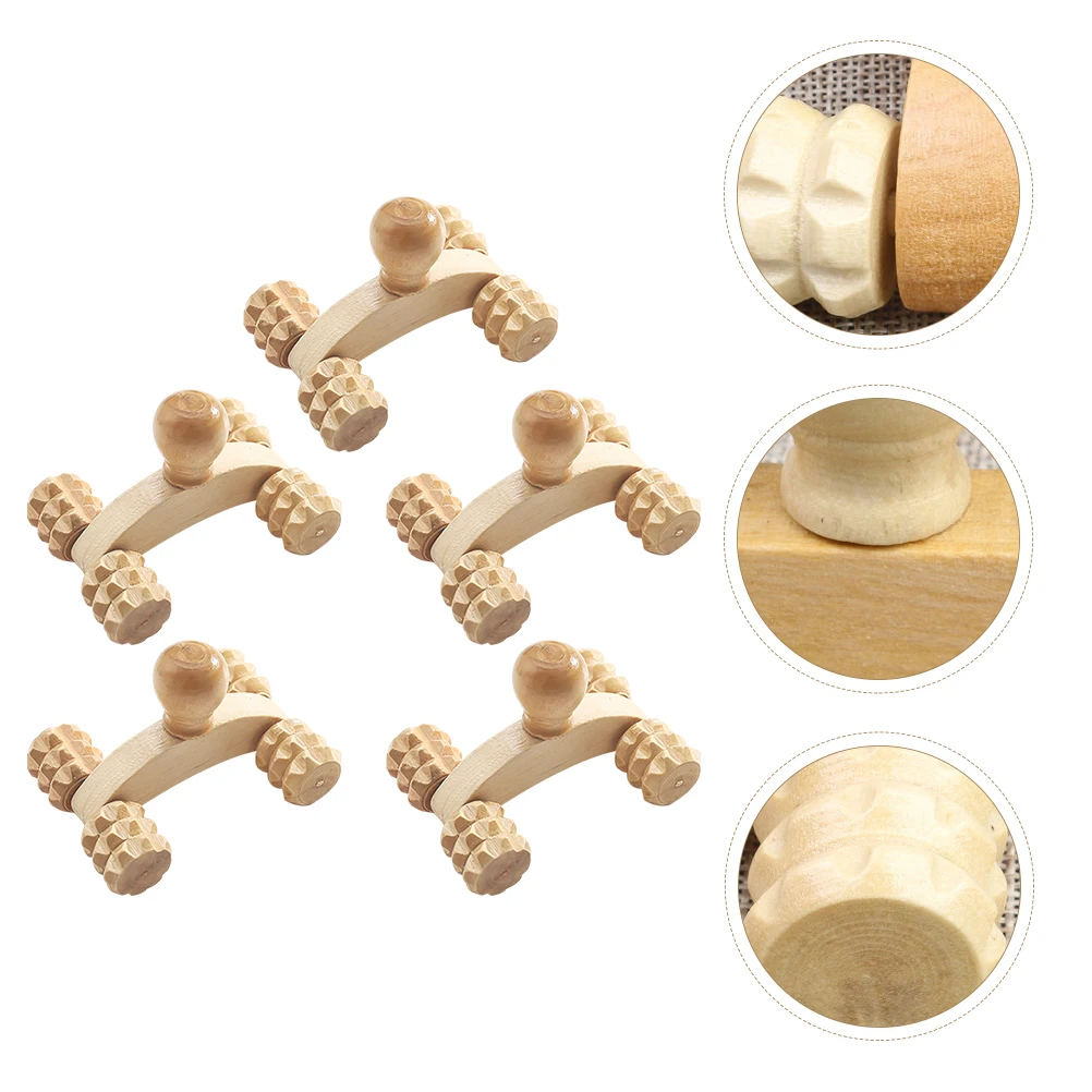 

5pcs Massaging Roller Full Body Massager Portable Massager Wooden Roller for Back Leg Body