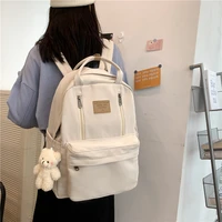 ins multifunction double zipper women backpack teenager girls laptop backpack student shoulder book bag korean style schoolbag