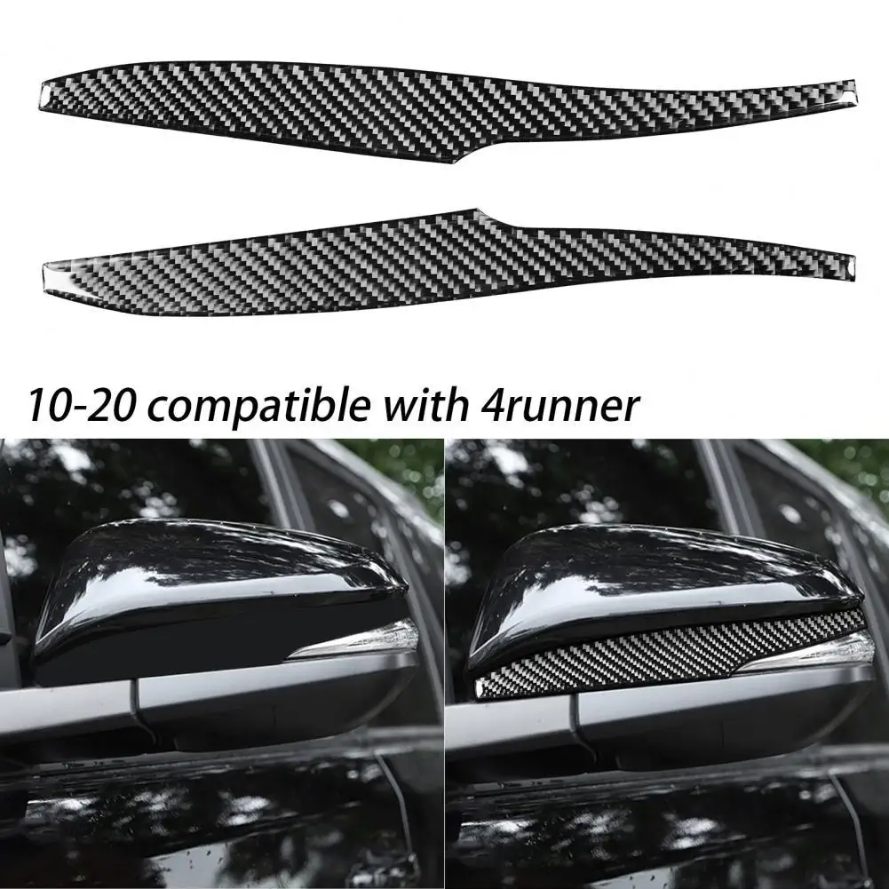 

Carbon Fiber 2Pcs Universal Exterior Rearview Mirror Decor Cover Lightweight Anti-Rub Trim Strip Durable