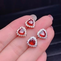 natural garnet womens earrings red gemstone solid 925 sterling silver fine classic jewelry new arrival gift