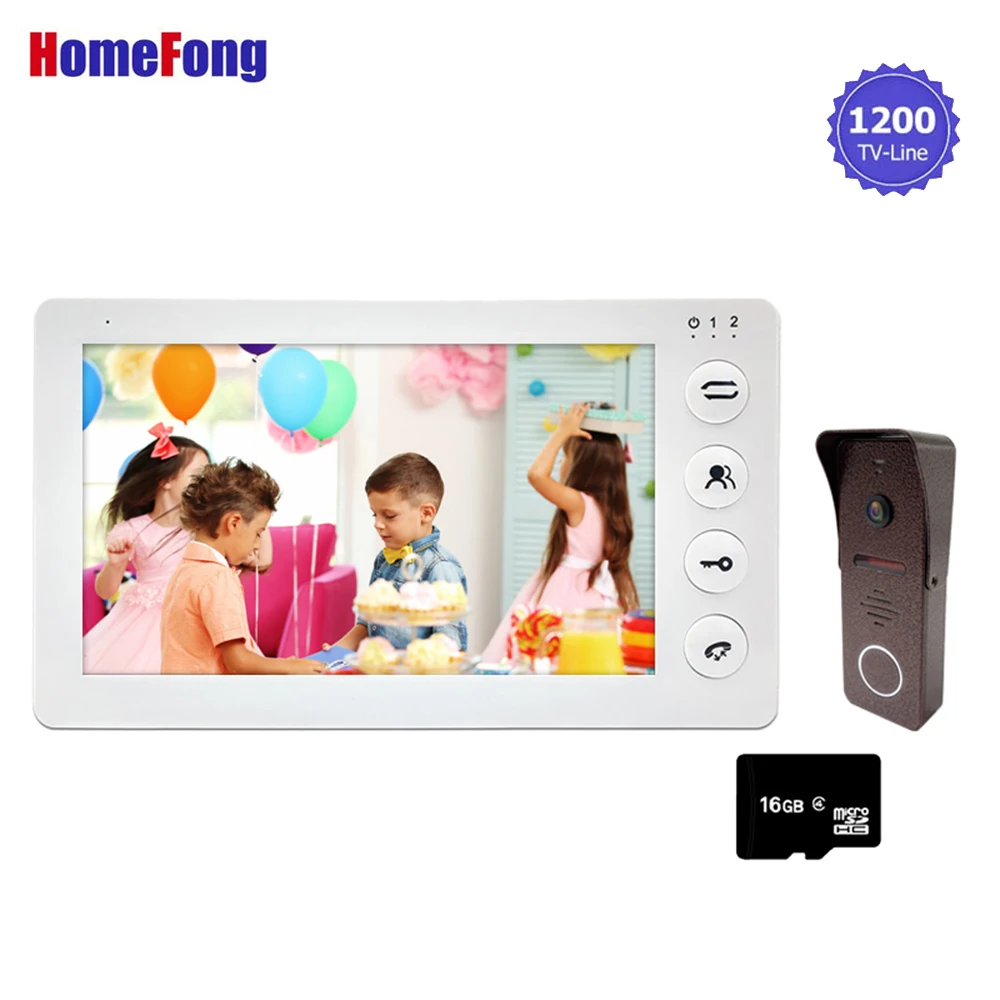 

Homefong Intercom Video Entry Phone Door Intercom 7 Inch Wired Monitor 1200TVL IP65 Doorbell Home Security System Motion Record