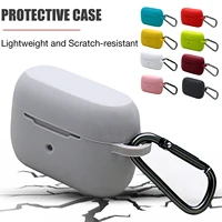 dust proof silicone protective cover shell anti fall earphone case for jabra elite 85t bluetooth earbuds with carabiner hook