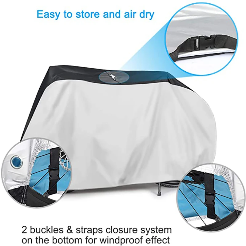 

190T Waterproof Bike Bicycle Rain Cover Dust Garage Outdoor Protector Bag Bicycle Parked Outdoors, Rain And Sun Shield
