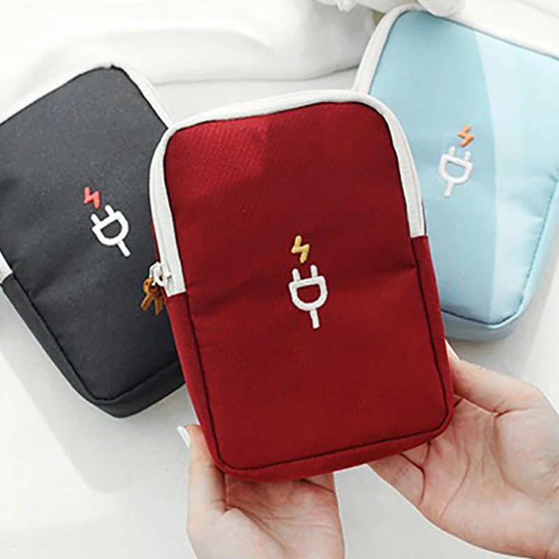 

Mini USB Charger Line Headphone Storage Bag Multifunction Travel Electronic Bag Gadget Storage Zipper Bags Portable Finishing