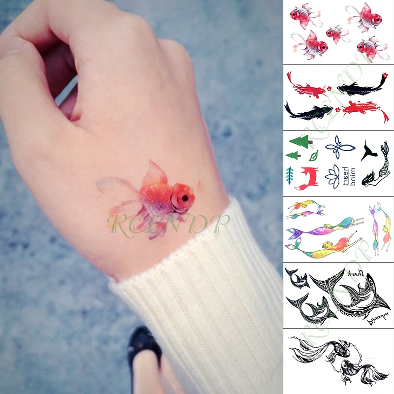 Водостойкая Временная тату-наклейка синяя большая кошка с большим ртом милая