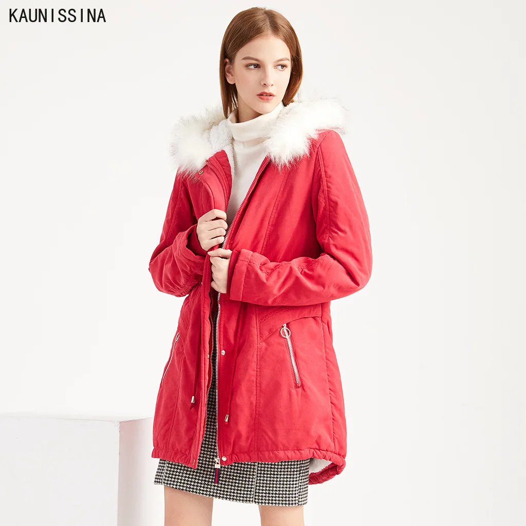 

Winter Women's Fleece Jacket Coats Hooded Plus Size Coat Cotton-Padded Thick Warm Outerwear Female Long Jackets Womens Clothing