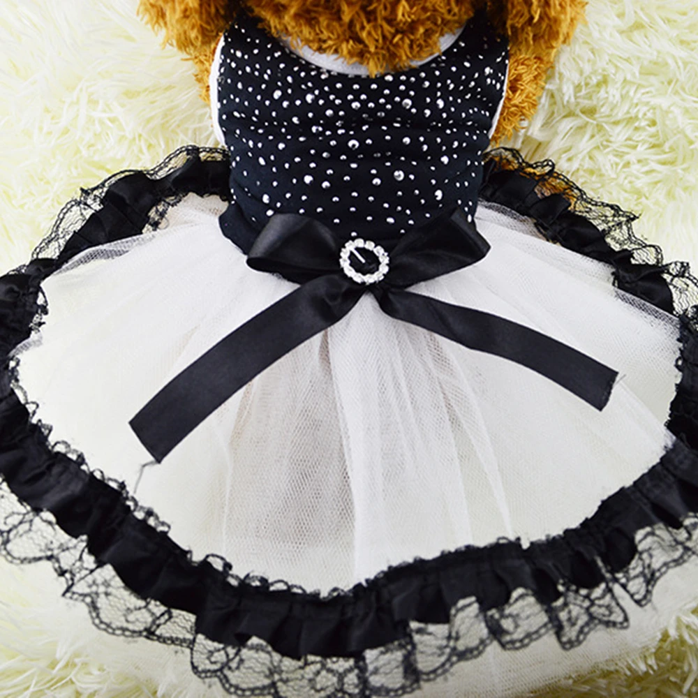 Кружевная юбка со стразами одежда для щенков и кошек французского бульдога собак