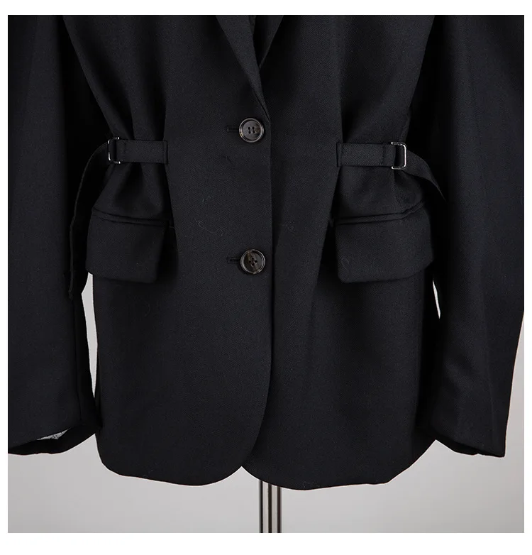 Getвесенний Женский блейзер однобортный с длинным рукавом женский черный Блейзер