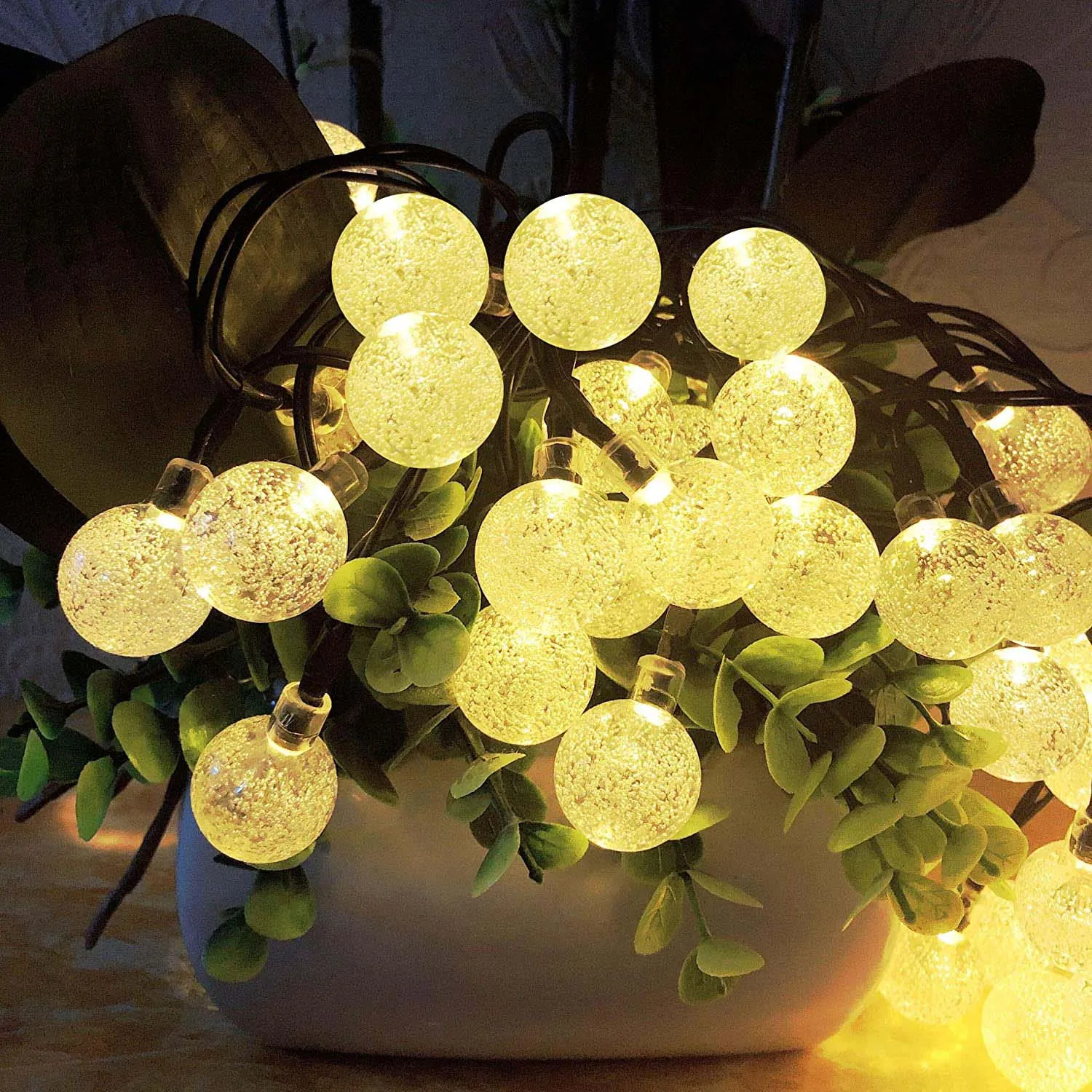 

Outdoor Solar Bulb String LED String Fairy Light Solar Powered Garland Led Solar Lamp Outdoor Waterproof Garden Lamp with Sensor