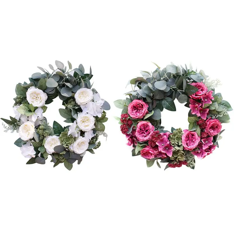 

Heart Shaped Round Shaped Artificial Rose Artificial Flower Wreath for Home Decor Wedding Decoration Valentine's Day Gift