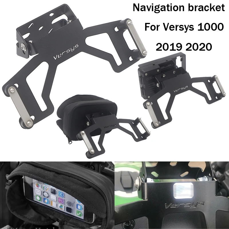 

Black Motorcycle mobile phone GPS navigation bracket Mounting bracket For Kawasaki VERSYS1000 Versys 1000 Versys1000 2019 2020