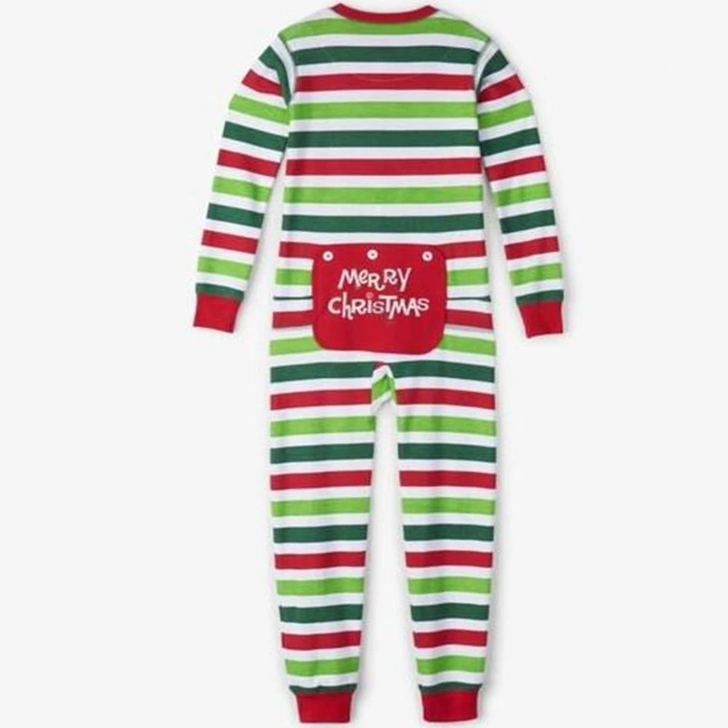 Комплект одинаковой рождественской одежды для всей семьи Пижама в полоску