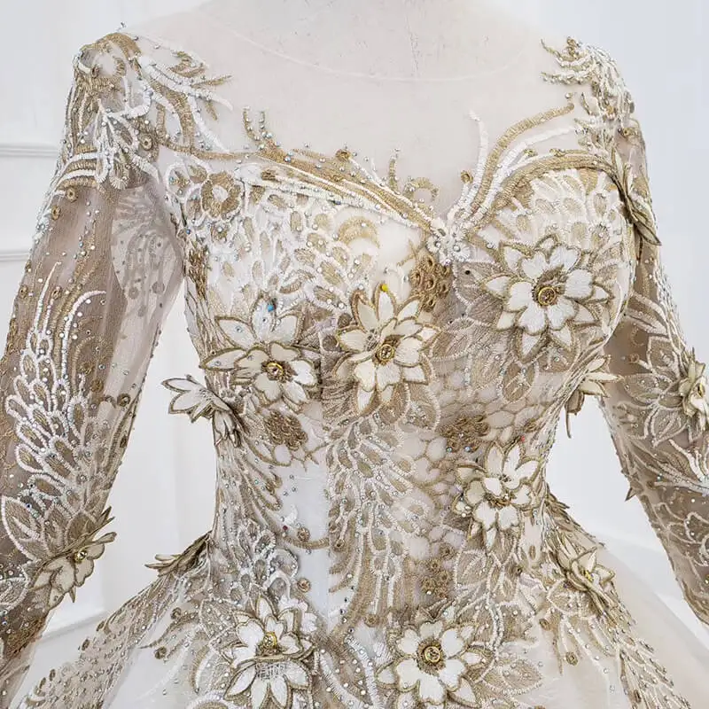 HTL1269 Quinceanera Dresses 2020 Blush white golden Ball Gown Sweet Beaded lace Formal Gowns vestidos de 15 Party Prom Dresses