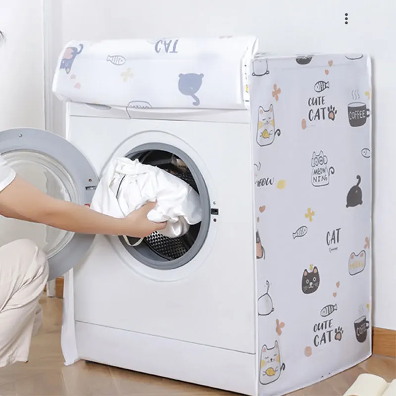 

Translucent Cartoon Snowflake washing machine cover Roller Dust cover home organization Flip cover Washing Machine cover
