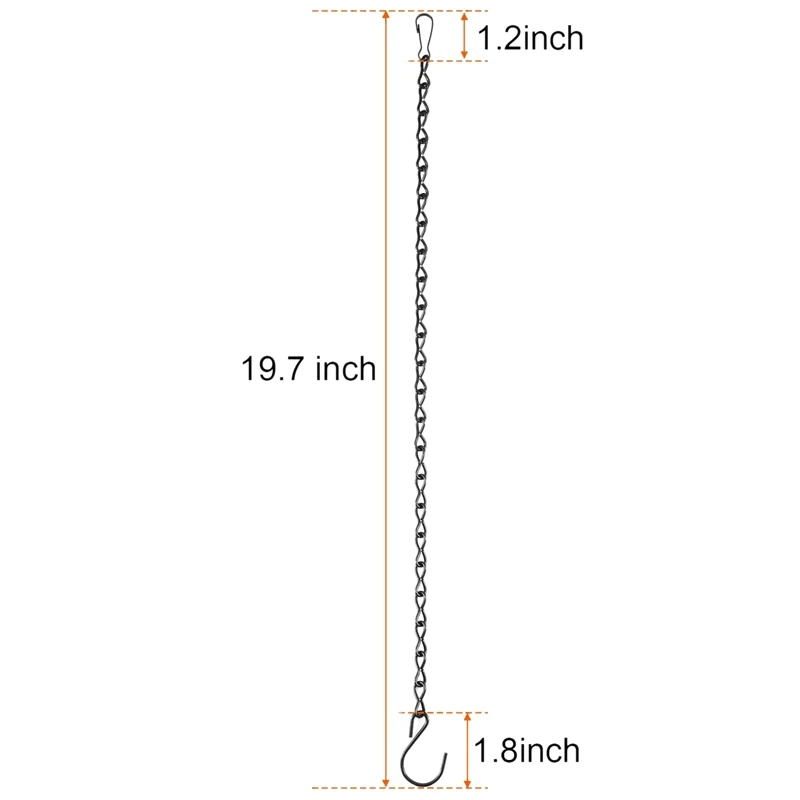 4 Упак. 19 7 дюймовая подвесная цепь черный для кормушек птиц плантаторов