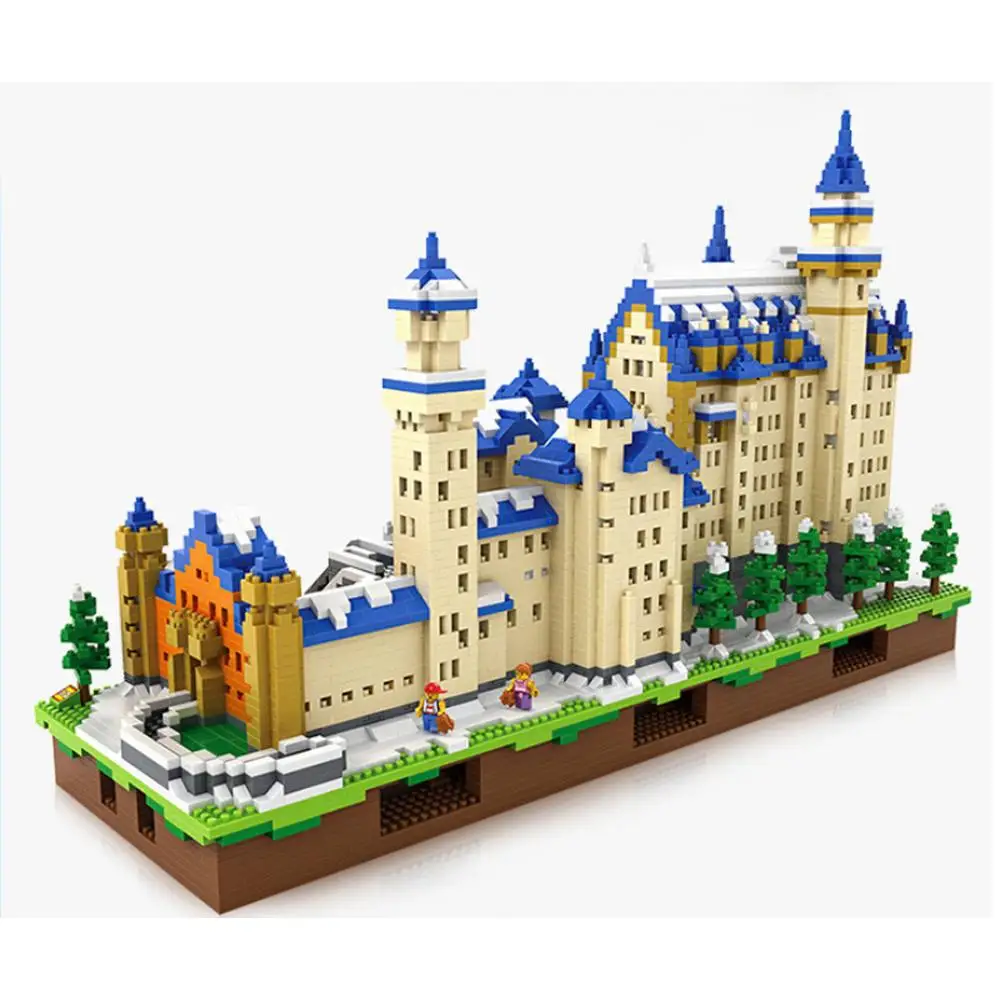 

hot lepining creators classic city New Swan Stone Castle mini micro diamond building blocks architecture model bricks toys gift