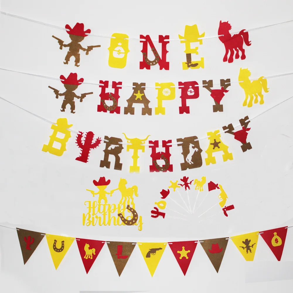 Вечерние ковбойские декорации ботинки-баннеры для лошадей гирлянда детей