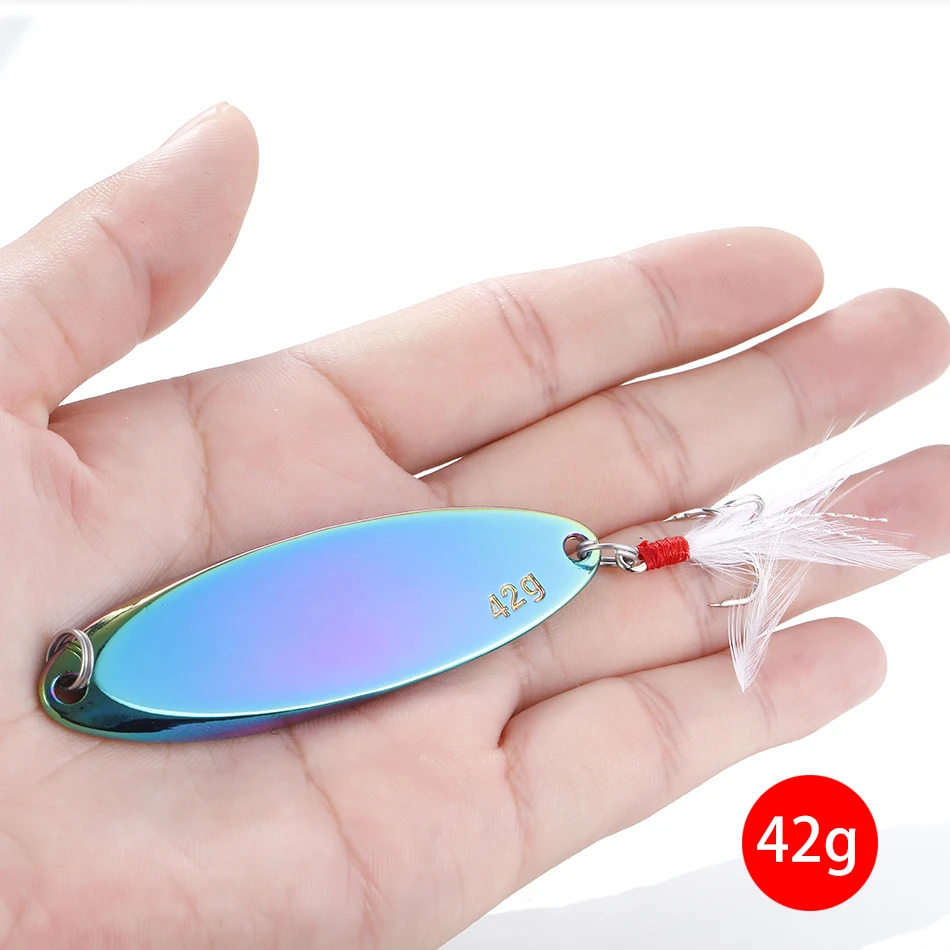 1pcs Metal Spinner Spoon Lures Trout Fishing Lure Hard Bait Sequins Paillette Artificial Baits Spinnerbait Fish Tools 2.5g-42g