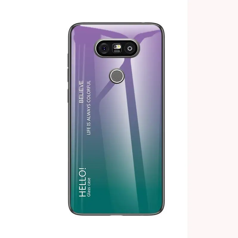 4 Блестящий градиент закаленное Стекло чехол для LG G5 G6 G7 G8 ТПУ Мягкий противоударный edge чехол для телефона на стене для LG G8 G7 G6 G5 задняя защитная крышка - Цвет: 4