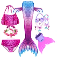 2022 mermaid tail summer girls clothes childrens swimsuit bathing suit girls kids swimmable bikini girls monofin for swim