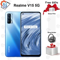 Original New Realme V15 Mobile Phone 6 4  FHD  SuperAMOLED 6G 128G Dimensity 800U Octa Core 64MP Fast Charger 50W Smartphone