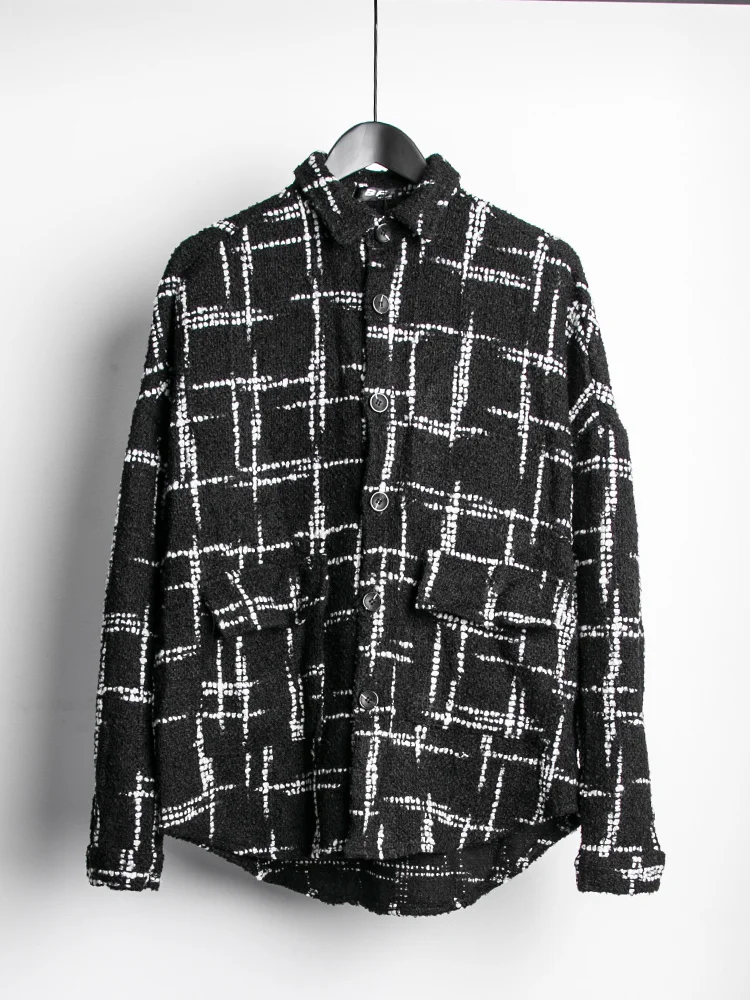 

Мужские повседневные рубашки Seak, пальто в стиле High Street, Мужская одежда, осенние женские рубашки в клетку