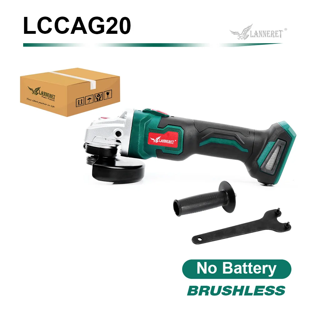 SET 1 -No Battery LANNERET электрический бесщеточный углошлифовальный станок 125 мм 20 В Аккумуляторный шлифовальный станок Ач Беспроводная угловая шлифовальная машина - Цвет: SET 1 -No Battery
