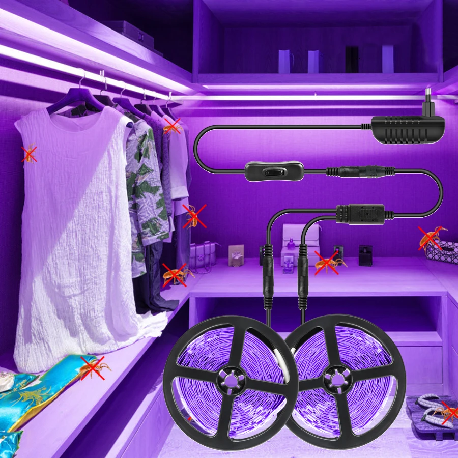 

DC 12V UV LED Licht Streifen Flexible 385-400nm Schwarz Licht 2835 SMD 5M 10M 15M Diode band Lampe fr Garderobe DJ Fluoreszenz