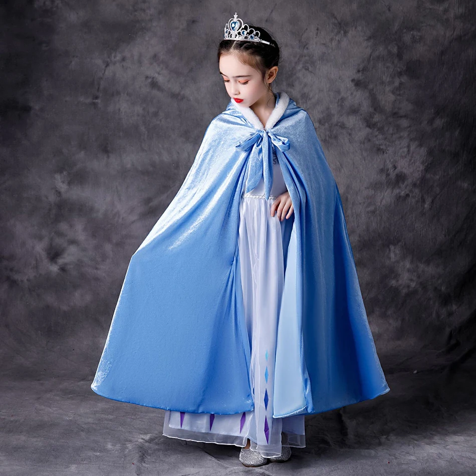 

2021 Girls Elsa Cosplay Costume Elsa Snowflake Dress Kids Dress Up Snow Queen Fancy Princess Party Carnival Costume 3 4 6 8 10T