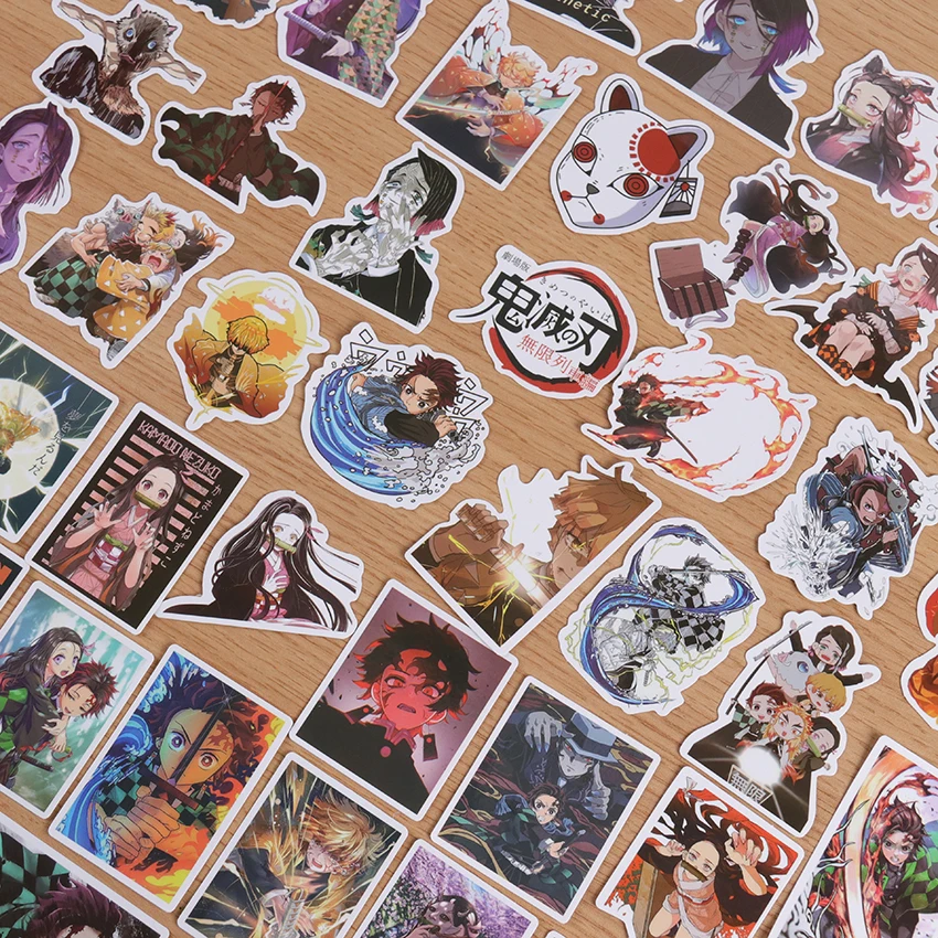 50 шт. стикеры с аниме убийца демонов скейтборд мотоциклетная гитара девушка