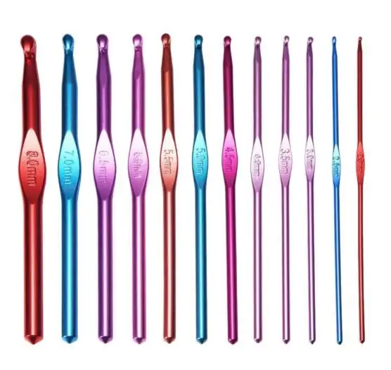 22 шт./компл. новейший красочный вязальный набор алюминиевых вязальных крючков