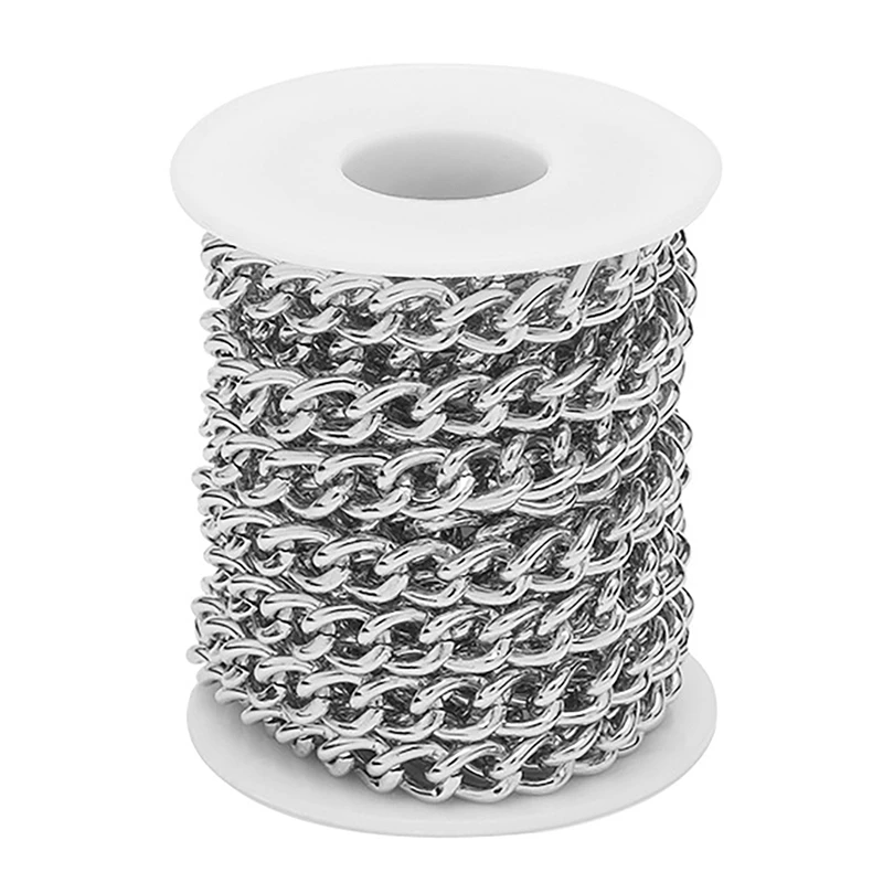 

5M/Roll 12mm Width Aluminum Chains Rhodium Link Chain Necklace Color Link Chain for Punk Jewelry DIY Making